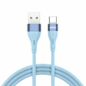 Cable BWOO USB USB-C 1m 3A Silicone Bleu X280C