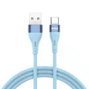 Cable BWOO USB USB-C 1m 3A Silicone Bleu X280C