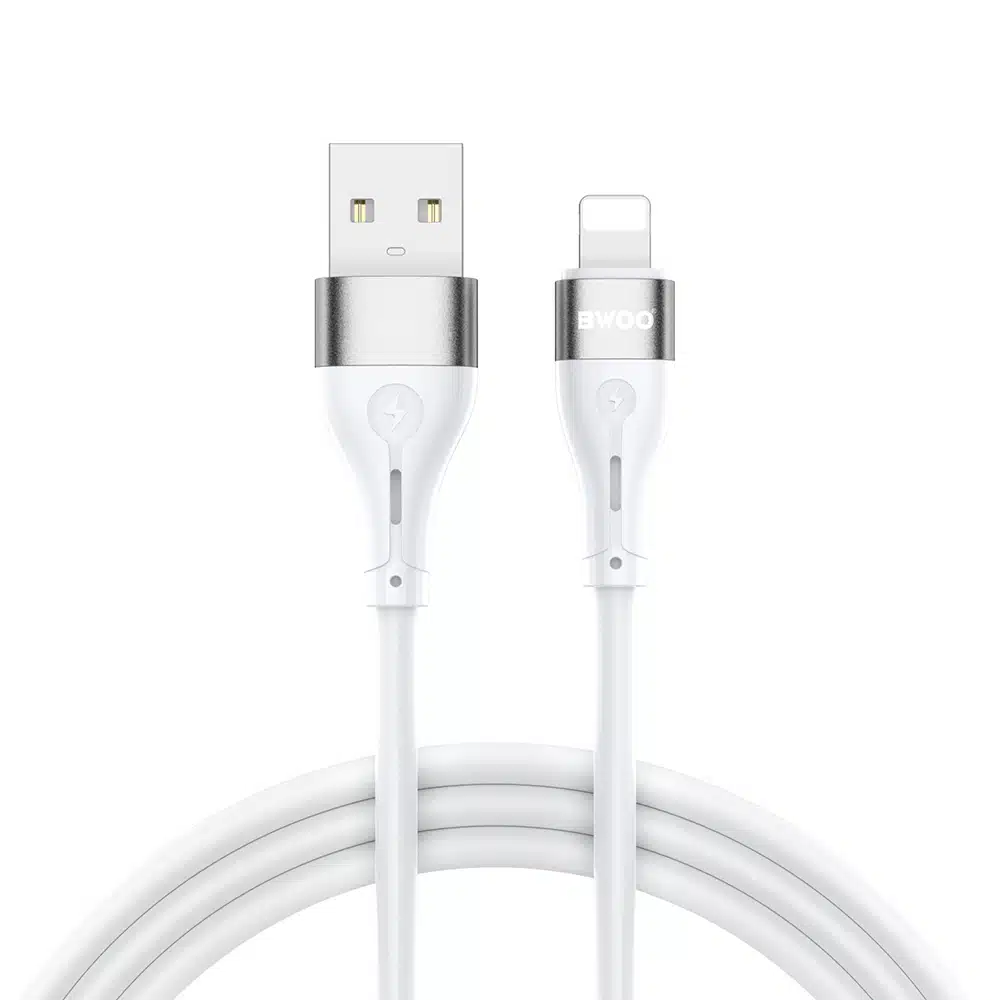 Câble BWOO USB vers Lightning 1 m 3A Silicone Blanc X280L