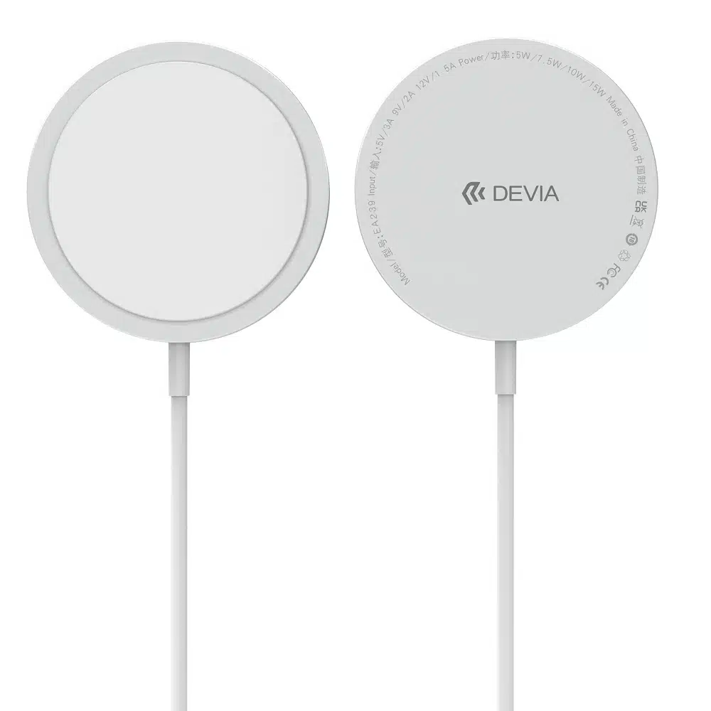 Chargeur Inductif DEVIA Smart 15W MagSafe Blanc