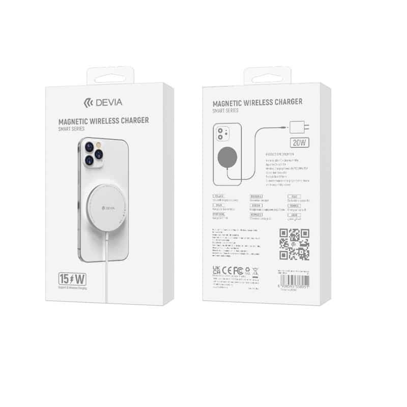 Chargeur DEVIA Smart 15W MagSafe Blanc