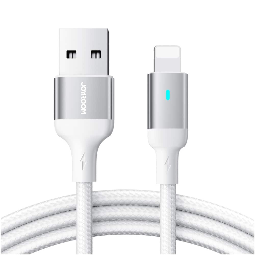 Câble JOYROOM USB-A vers Lightning 2.4A A10 1.2 m Blanc – Série Extraordinary