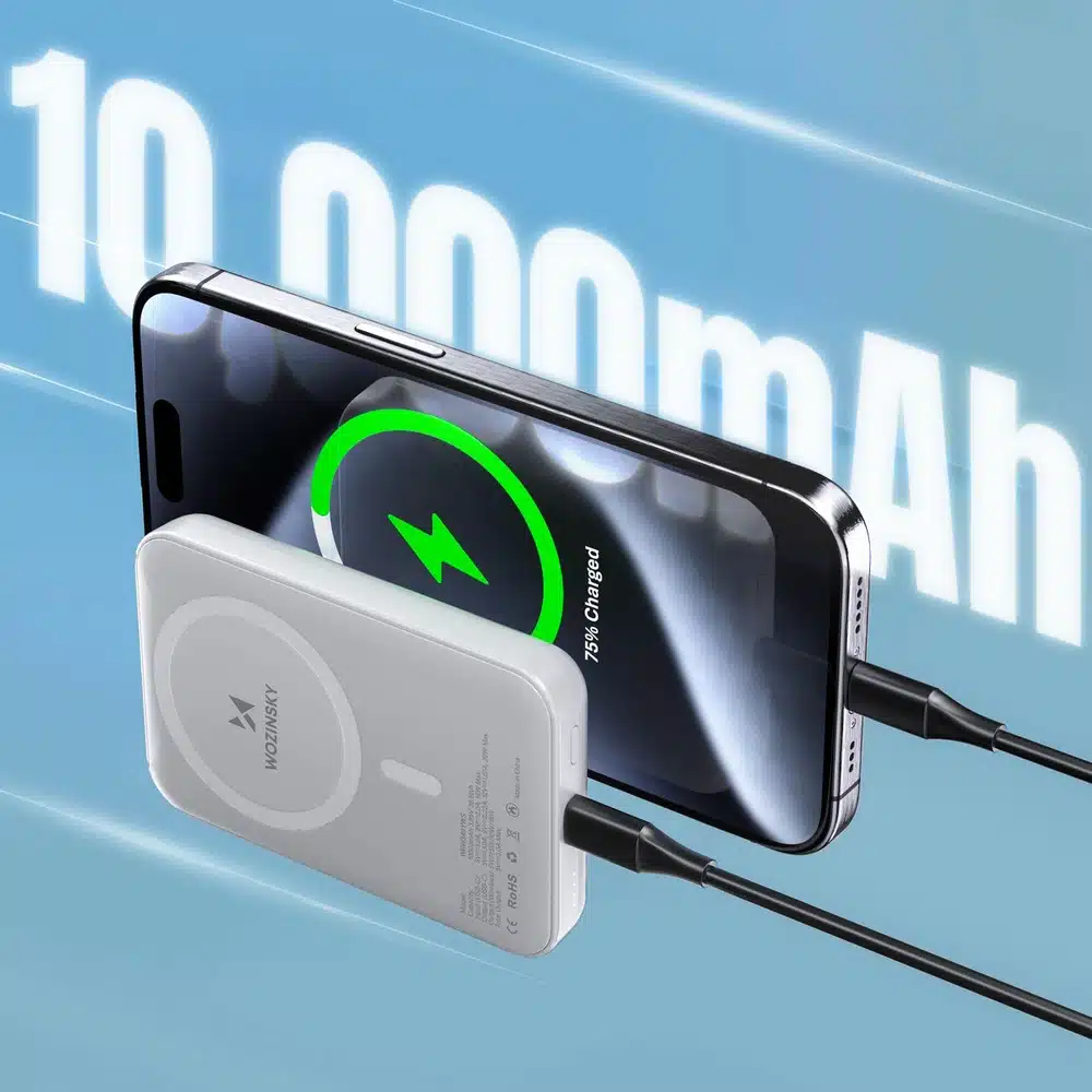 Powerbank WOZINSKY WRW349YWS 10000 mAh Magnétique Blanc